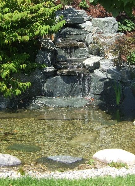 Gartenteich mit kleinem Wasserfall